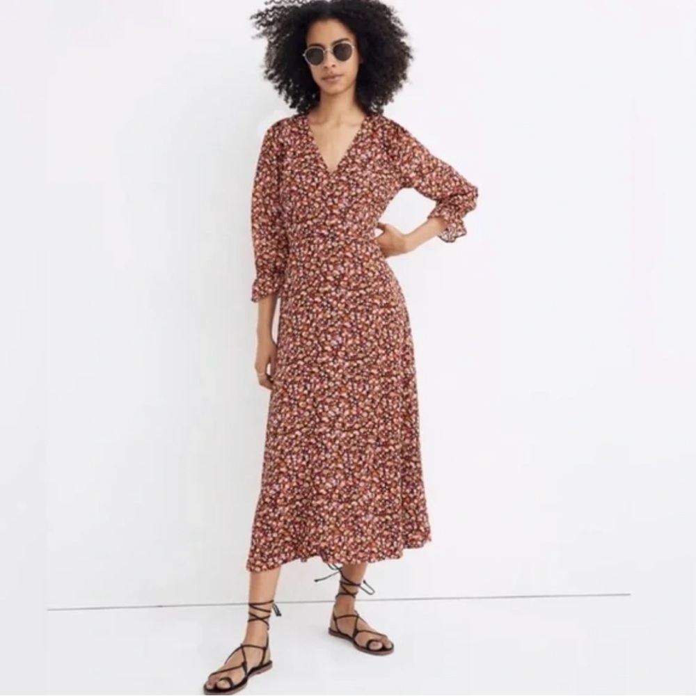 Madewell Burgundy Floral Dress